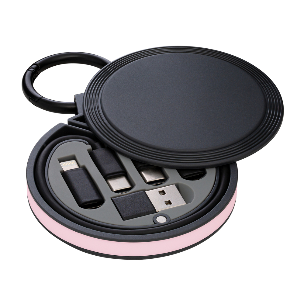 6-in-1 Ladekabel REEVES-myCONVERTICS - hellmagenta, rose, schwarz