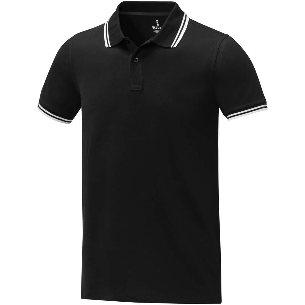 Amarago 200 g/m² Polo mit abgesetztem Rand für Herren - schwarz