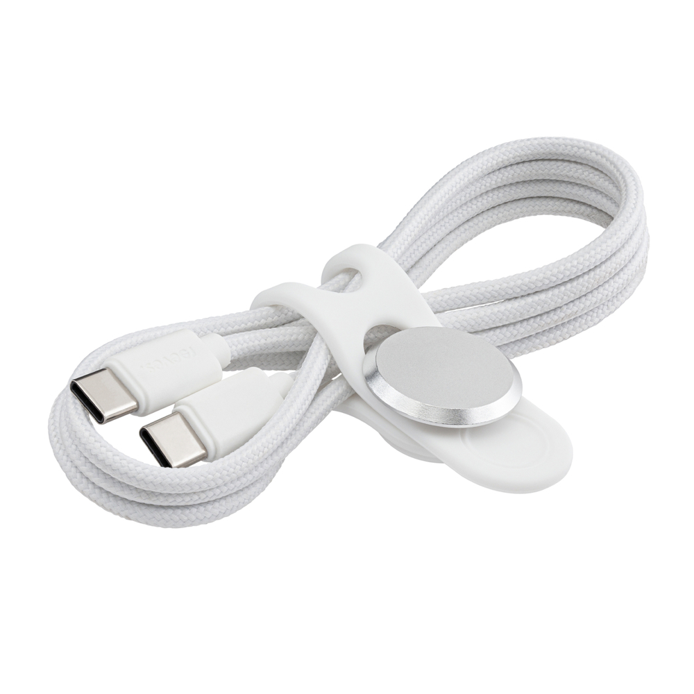 USB-C Kabel mit Kabelbinder REEVES-CONVERTICS TIE - silber, weiß / weiß
